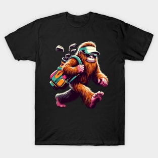 Funny Golf Novelty Sasquatch Bigfoot Golfing T-Shirt